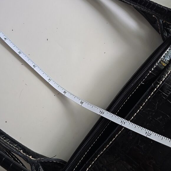 LIZ CLAIBORNE Embossed Faux Crocodile Black Purse Tote Shoulder Bag 14x10x5 EUC - Picture 15 of 15